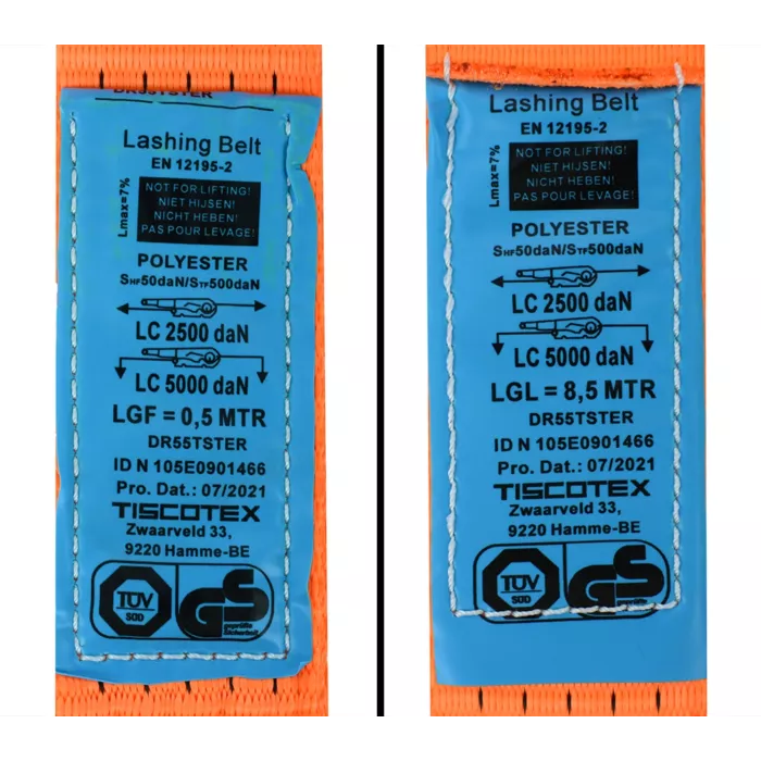 Sangle D'arrimage à Cliquet Kerbl Works - Lot De 2, Orange, 50 Mm X 4 M, Capacité 4000 Kg - Imprégnation Anti-UV