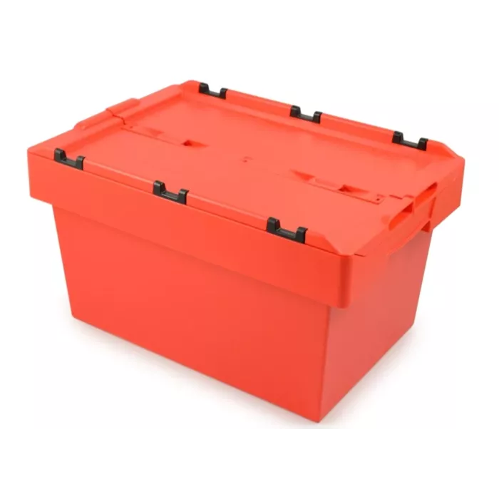 Bacs de rangement en plastique avec couvercle en bois, bacs utilitaires pliables