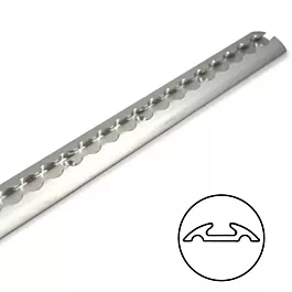 Vliegtuigrail, Halfrond, Zilver Geanodiseerd, 2 X 0,5 Meter, Met 4 Ogen En Eindkappen Aluminium Sjorrail Robuust Hoge Stabiliteit Duurzaamheid Voor Aanhangers Auto Camper 3415502493