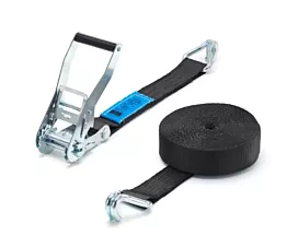 Toutes les sangles 50mm Sangle d’arrimage - 5T - 9m - 50mm - En 2 pièces - Crochets doigts serrés - Noir Toutes les sangles 50mm Sangle d’arrimage - 5T - 9m - 50mm - En 2 pièces - Crochets doigts serrés - Noir