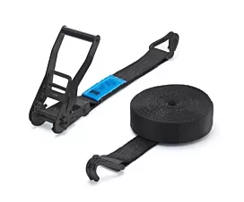 Zwart - Standaard Spanband - 5T - 10m - 50mm - 2-delig met spitshaken - Zwart - Black Beauty