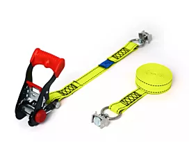 Rails Airline & Accessoires Sangle d’arrimage - 800kg - 3,5m - 25mm - En 2 pièces - Pour rail L-track, Airline - Jaune