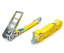 Alle spanbanden 75mm Spanband - 10T - 6m - 75mm - 2-delig - Spitshaken - Geel