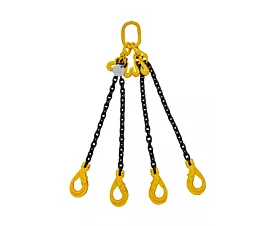 Hijsketting 4-sprongen G8 Hijsketting - 4,2t - 8mm - 4-sprong - Met inkorthaken - G8 - 3m - Veiligheidsgaffelhaken