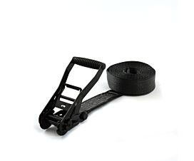 Tout - Sangles noires 5T - 50mm - en 1 pièce - tendeur à cliquet - Noir + étiquette personnalisée