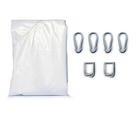 Alle lashingproducten Safety sheet, 4 karabijnhaken en 2 gespen - Set