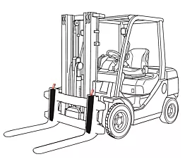Alle antislipmatten Magnetische vorkheftruck vorkbuffer – 75 × 480 × 24mm – Set van 2 stuks
