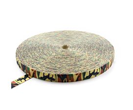 Polyester 50mm Polyester band Army green 50mm - 7500kg - 100m op rol - Militaire print