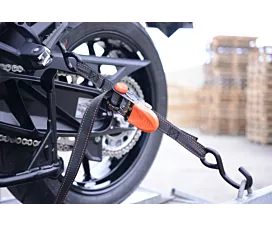 Sangles pour transport moto Sangle d’arrimage - 800kg - 2,06m - 25mm - en 2 pièces - crochets S - Transport moto - Noir
