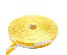 Karateband Karatéband - Rol - 50m - Dubbel geblokt - Wit-Geel Karateband Karatéband - Rol - 50m - Dubbel geblokt - Wit-Geel