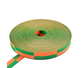 Karateband Karatéband - Rol - 50m - Dubbel geblokt - Oranje-Groen Karateband Karatéband - Rol - 50m - Dubbel geblokt - Oranje-Groen