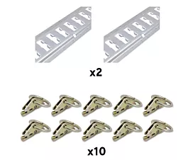 Rails universels & Accessoires Kit de démarrage pour E-Track - Rails (2x1,5m) + 10 Anneaux