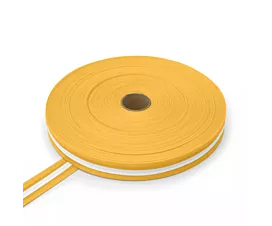Judoband Judoband - Rol - 50m - Gestreept - Geel met 1 witte streep