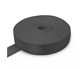 Black - 50mm & more Polyester band - 75mm - 15000kg - Zwart