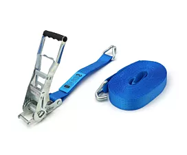 Toutes les sangles 50mm Sangle d’arrimage - ERGO 5T Eco - 12m - 50mm - En 2 pièces - Crochets doigts serrés - Bleu - STF450 Toutes les sangles 50mm Sangle d’arrimage - ERGO 5T Eco - 12m - 50mm - En 2 pièces - Crochets doigts serrés - Bleu - STF450