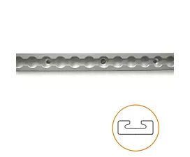 Rails Airline & Accessoires Rail d’arrimage L-track avec bords droits - 0,6m - Aluminium