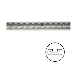 Tout - Rails, barres, poutres Rail d’arrimage L-track avec bords droits - 0,6m - Aluminium