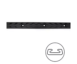 Alle zwarte hardware L-track-rail - 0,6m - Aluminium - Zwart