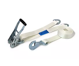 Alle spanbanden 50mm Spanband voor Tenten - 4T - 5m - 50mm - 2-delig - Triangelhaken & Klikhaak - Wit