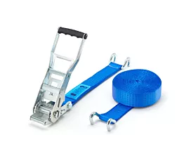 Toutes les sangles 50mm Sangle d’arrimage - ERGO 5T - 9m - 50mm - en 2 pièces avec crochets ouverts - Bleu Toutes les sangles 50mm Sangle d’arrimage - ERGO 5T - 9m - 50mm - en 2 pièces avec crochets ouverts - Bleu