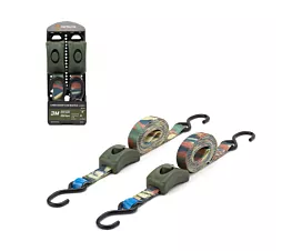 Alle spanbanden 25mm Spanband - 500kg - 3m - 25mm - 1-delig - klemgesp en S-haken - Army Green - 2st.