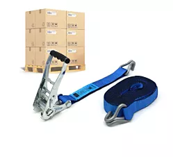 Pallet spanbanden 50mm Pallet Spanbanden - 5T - 9m - 50mm - 2-delig met spitshaken - Blauw - Premium - 256st