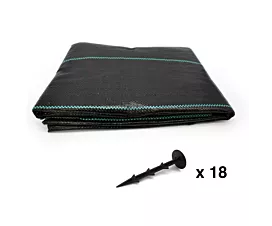 Alle varia Anti-Worteldoek + Grondpennen - 4mx10m - 100g/m2 - Zwart