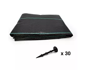 Alle varia Anti-Worteldoek + Grondpennen - 2mx25m - 100g/m2 - Rol - Zwart