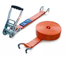 Alle spanbanden 50mm 5T - 9m - 50mm - 2-delig met klauwhaken - Oranje