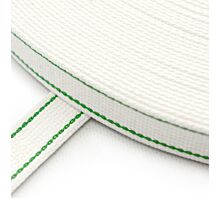 Rolluiklint 22 mm Rolluiklint wit met 2 groene strepen (breedte 22 mm)
