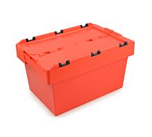 Bacs réutilisables Boîte de rangement empilable avec couvercle - Standard - Rouge