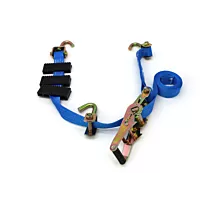 Alle autosjorbanden & toebehoren 3T - 2,5m - 35mm - draaihaken en antislipblokjes - Autosjorband - Blauw