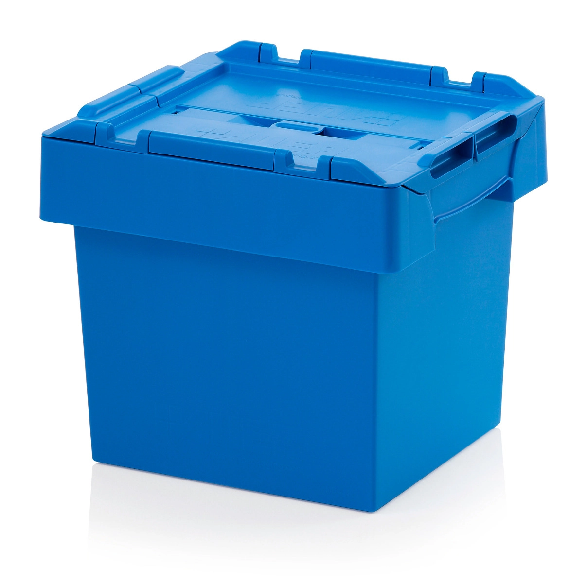 Design Eurobox Stapelbox, opslagcontainer, kunststof doos in 5 kleuren en 16 maten, met doorzichtige deksel (mat), groen, 40 x 30 x 33 cm