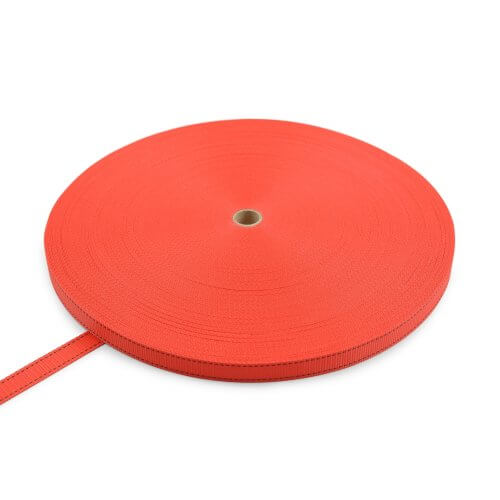 Polyester band 25 mm - 100 m op rol - Rood
